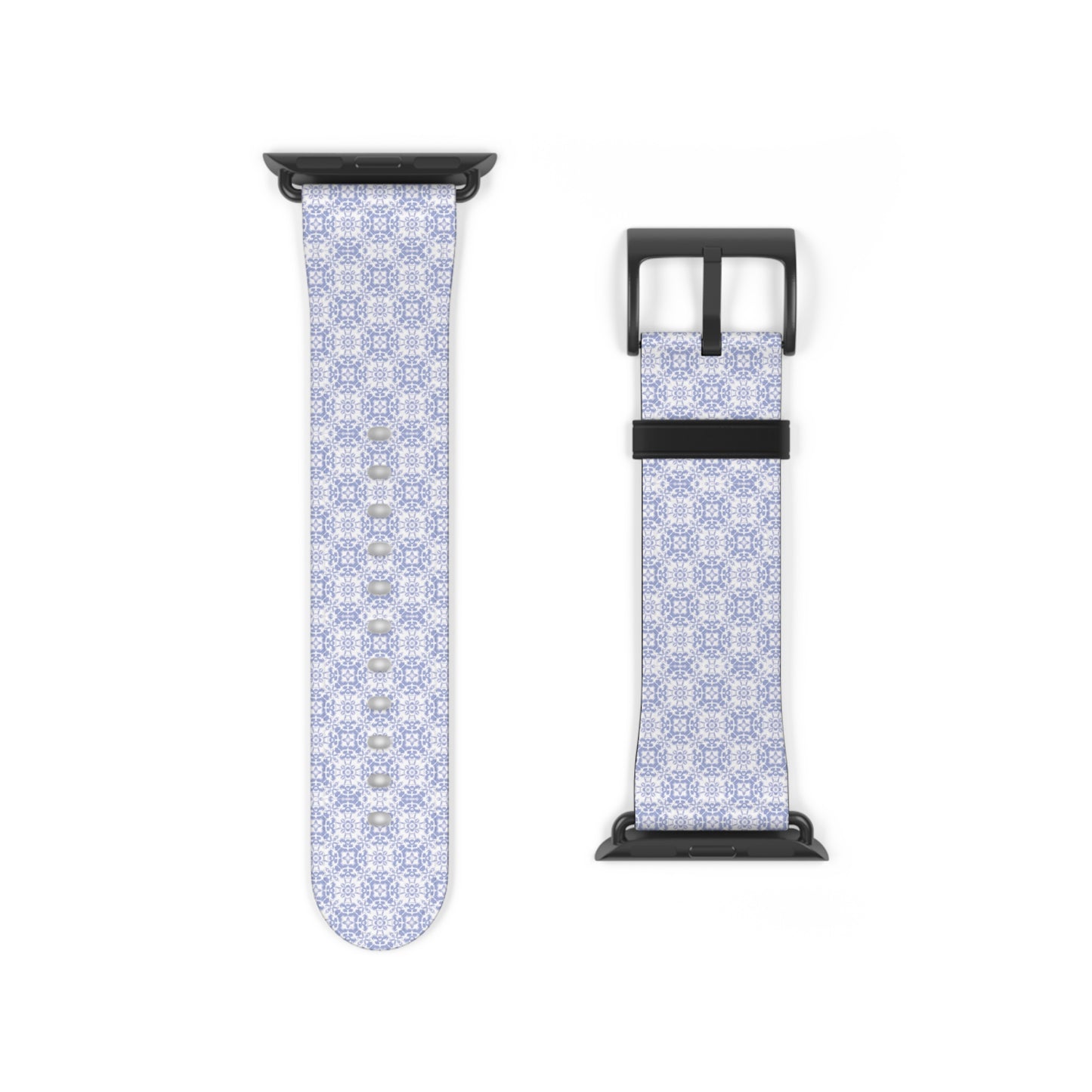 Lavender Tile Silicone Watch Band — Floral Geometric Apple Watch Strap