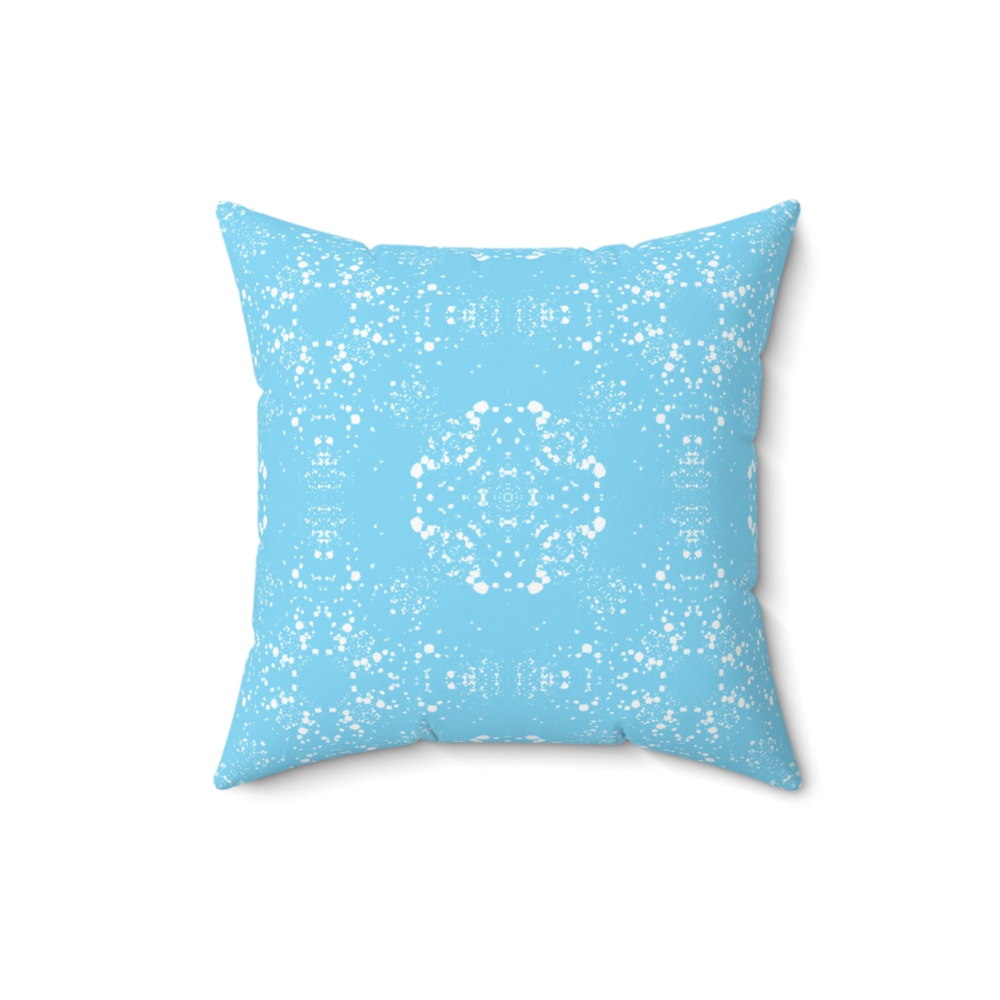 Spun Polyester Square Pillow - Batik Scatter, Light Blue