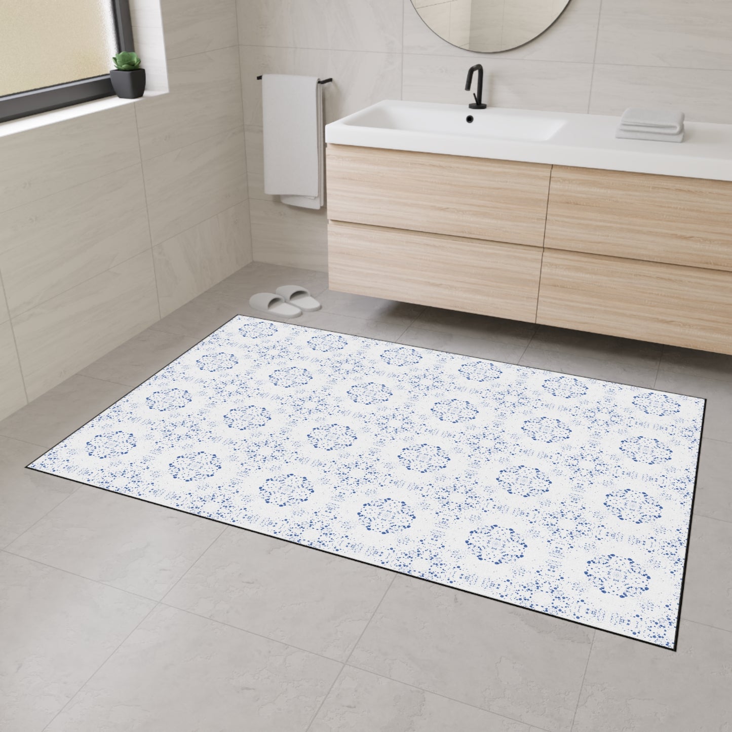 Elegant Heavy Duty Floor Mat - Featuring Batik Scatter© in Blue. Durable Entryway Rug, Non-Slip Kitchen Mat, Cozy Home Décor, Perfect for Holidays & Gifts, Blue Pattern [...]