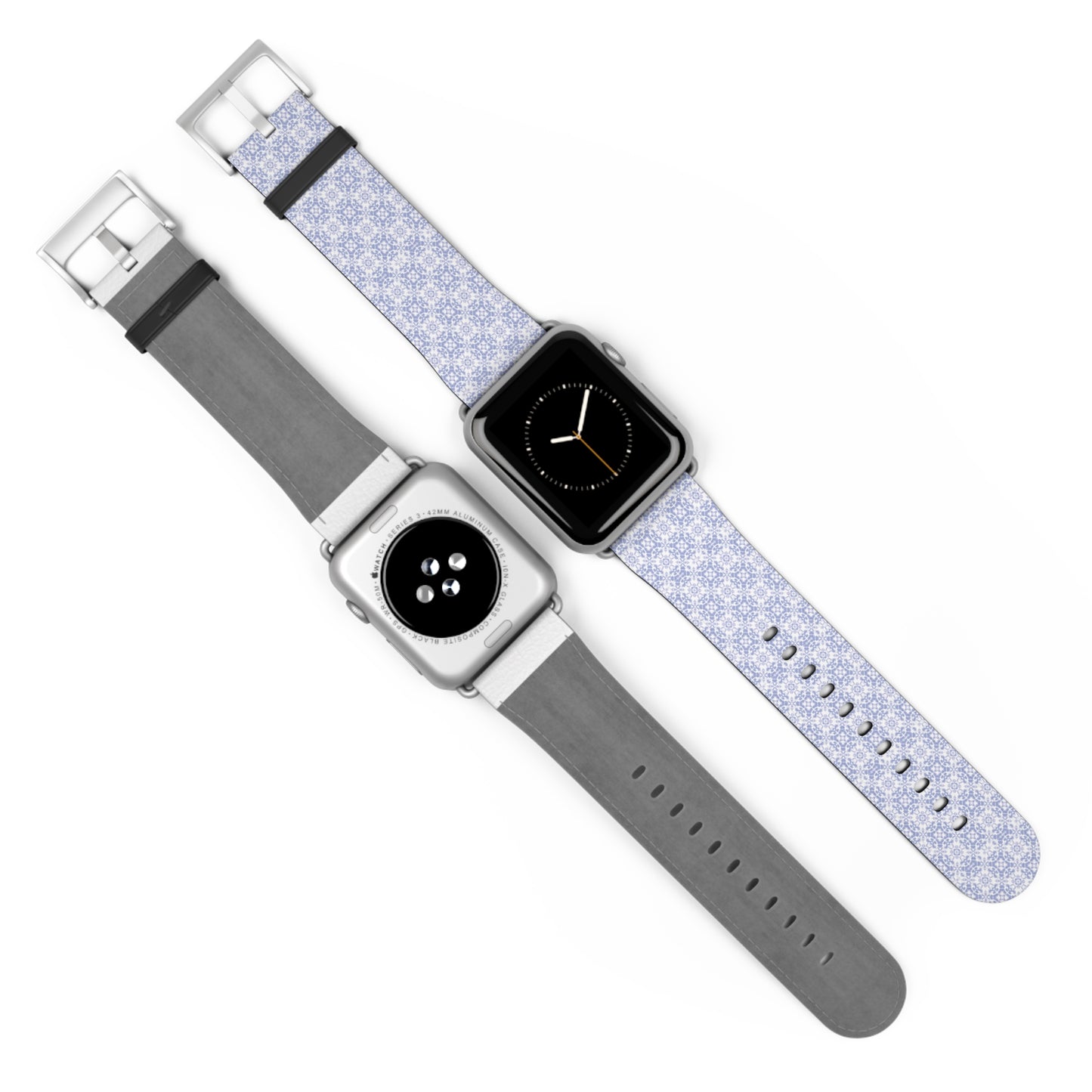 Lavender Tile Silicone Watch Band — Floral Geometric Apple Watch Strap