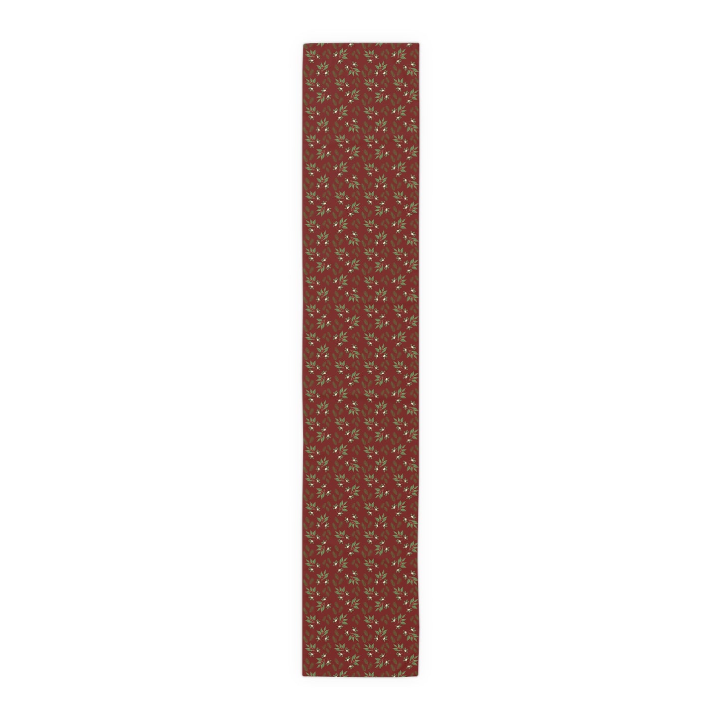 Table Runner - Mistletoe, Berries and Sprigs, Cranberry (Cotton, Poly)