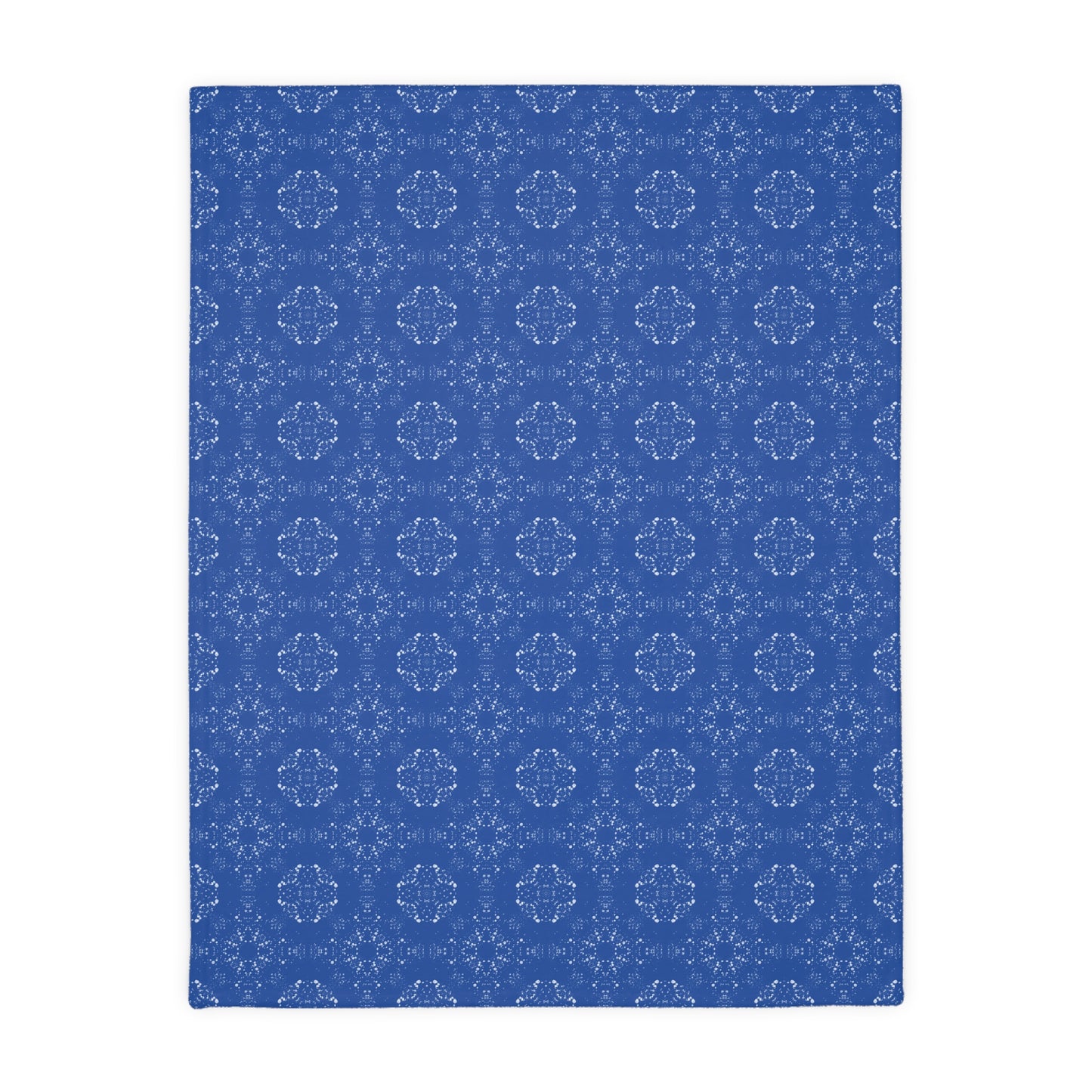 Velveteen Microfiber Blanket (Two-sided print) - Batik Scatter, Dark Blue