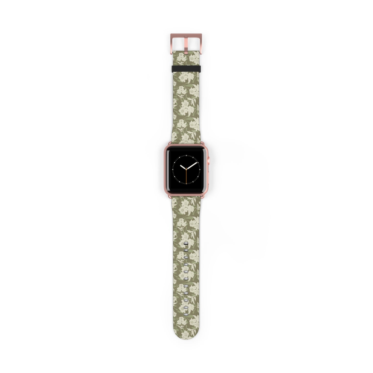 Olive Floral Pattern Watch Band — Vintage Botanical Apple Watch Strap