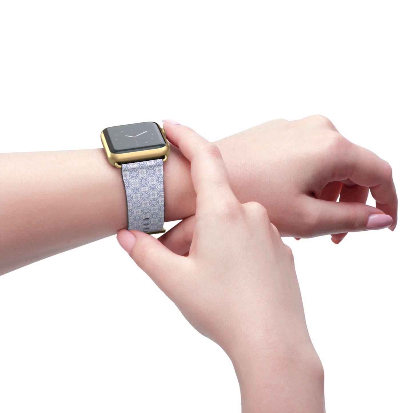 Lavender Tile Silicone Watch Band — Floral Geometric Apple Watch Strap
