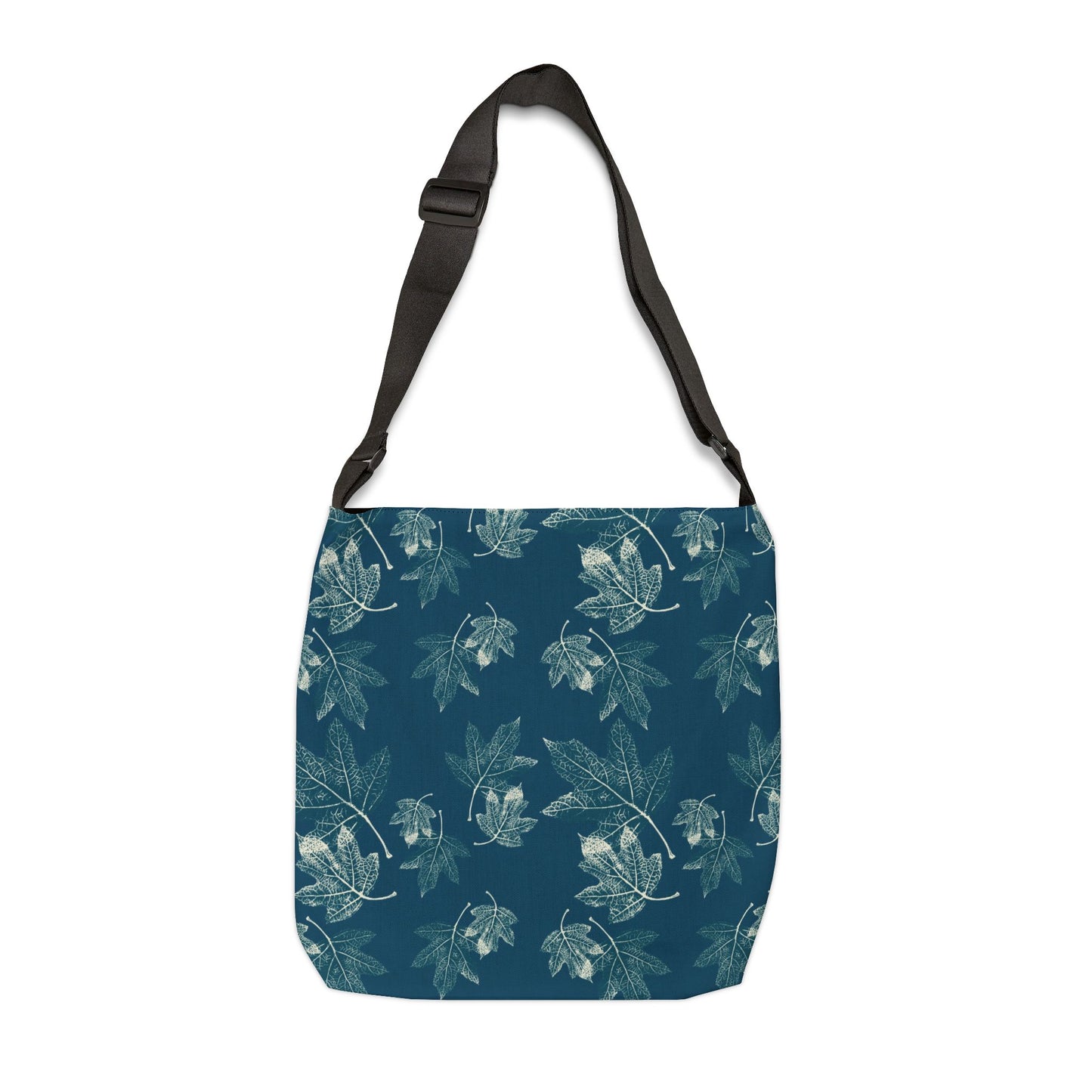 Adjustable Tote Bag (AOP) - Oak Leaf Hydrangea© in Teal