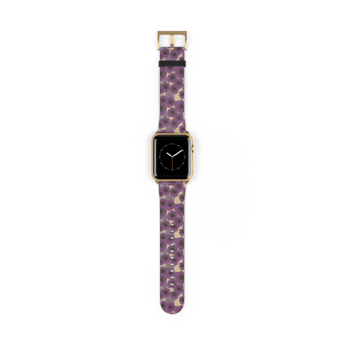 Floral Purple Leopard Watch Band — Patterned Apple Watch Strap