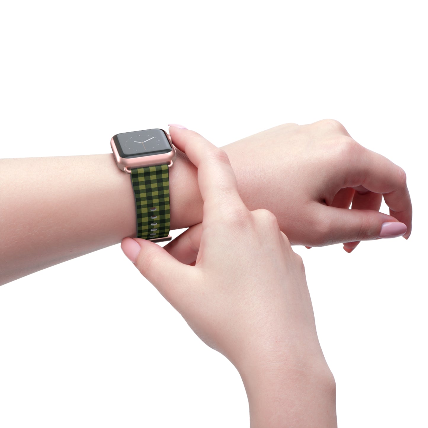 Green Buffalo Plaid Watch Band — Lightweight Patterned Apple Watch Strap