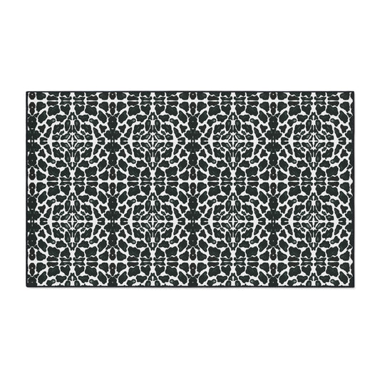 Elegant Heavy Duty Floor Mat | Animal Print Black and White Home Decor, Non-Slip Kitchen Rug, Bathroom Floor Covering, Indoor/Outdoor Use