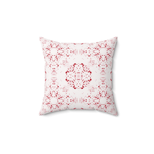 Spun Polyester Square Pillow - Batik Scatter, Red