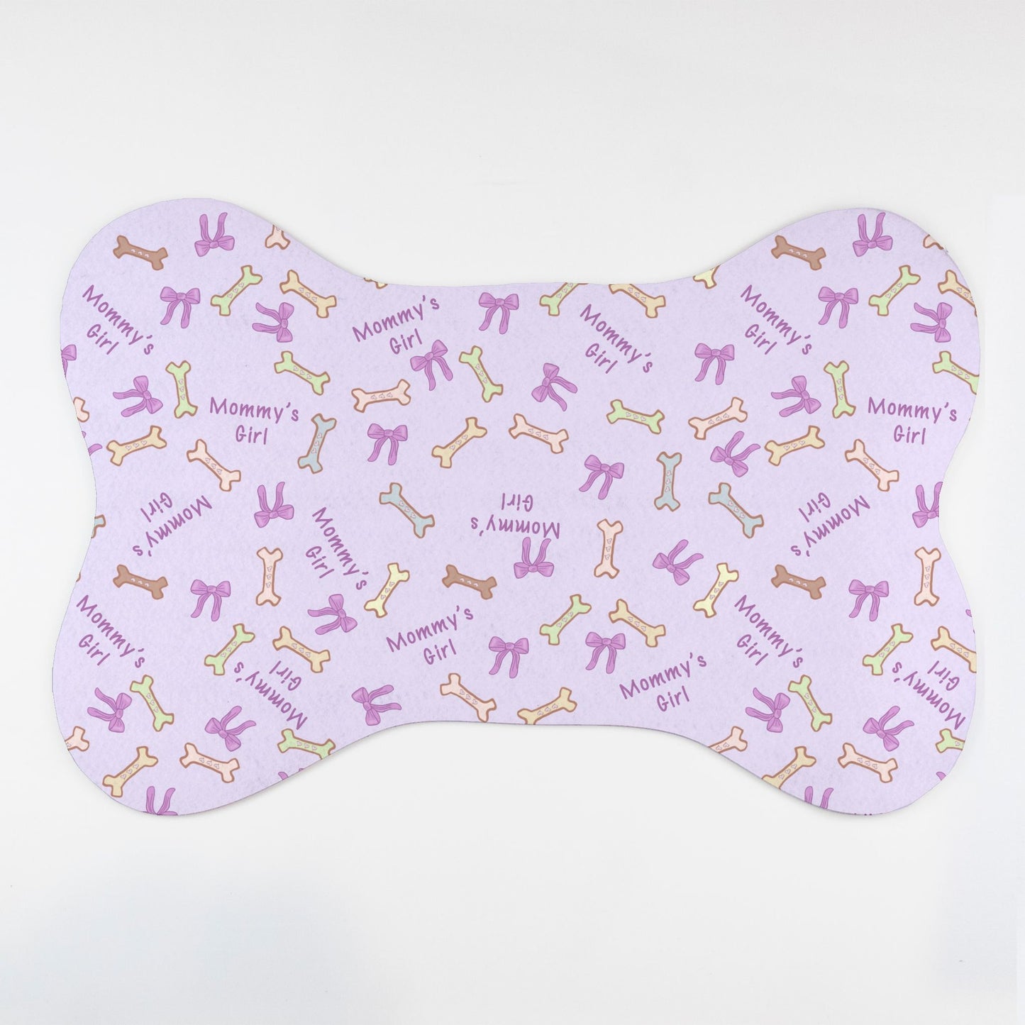 Mommy's Girl Bones and Bows© Lavender Pet Mat – Bone Shape