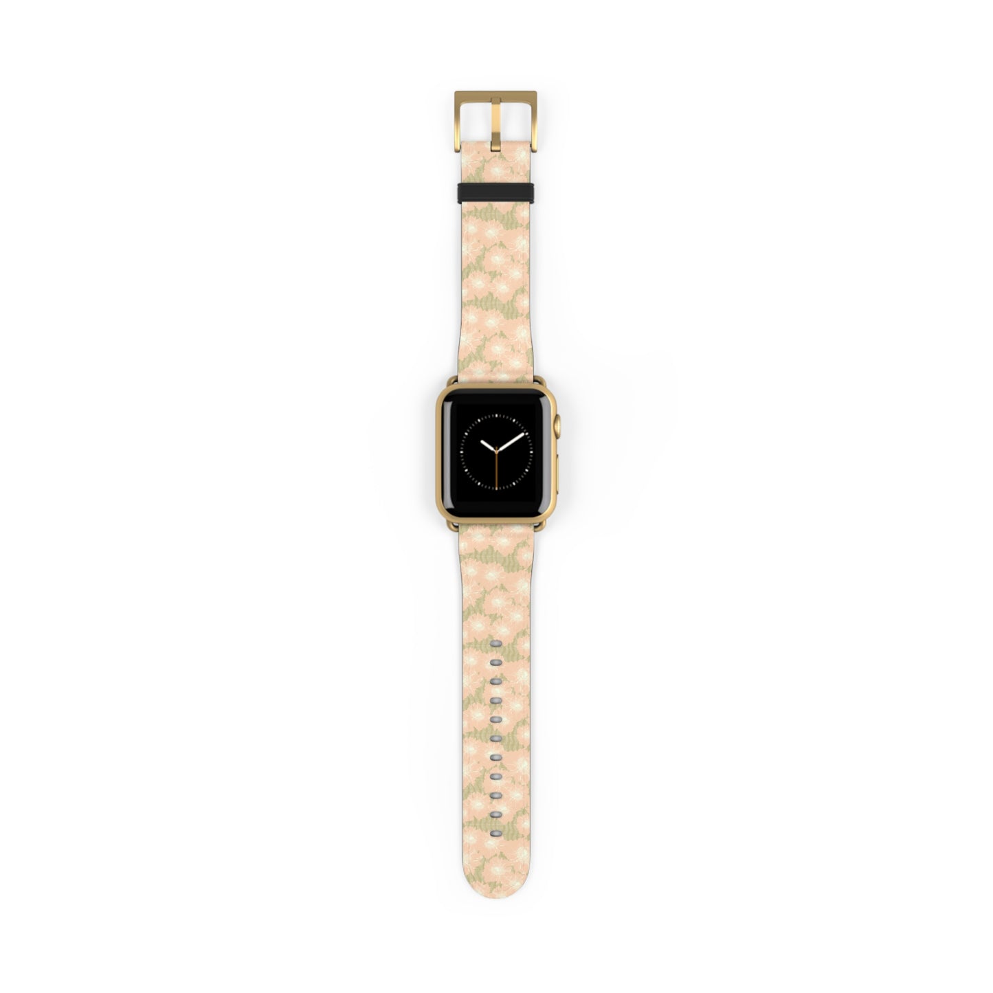 Blush & Sage Floral Apple Watch Band – Soft Peach Watercolor Pattern