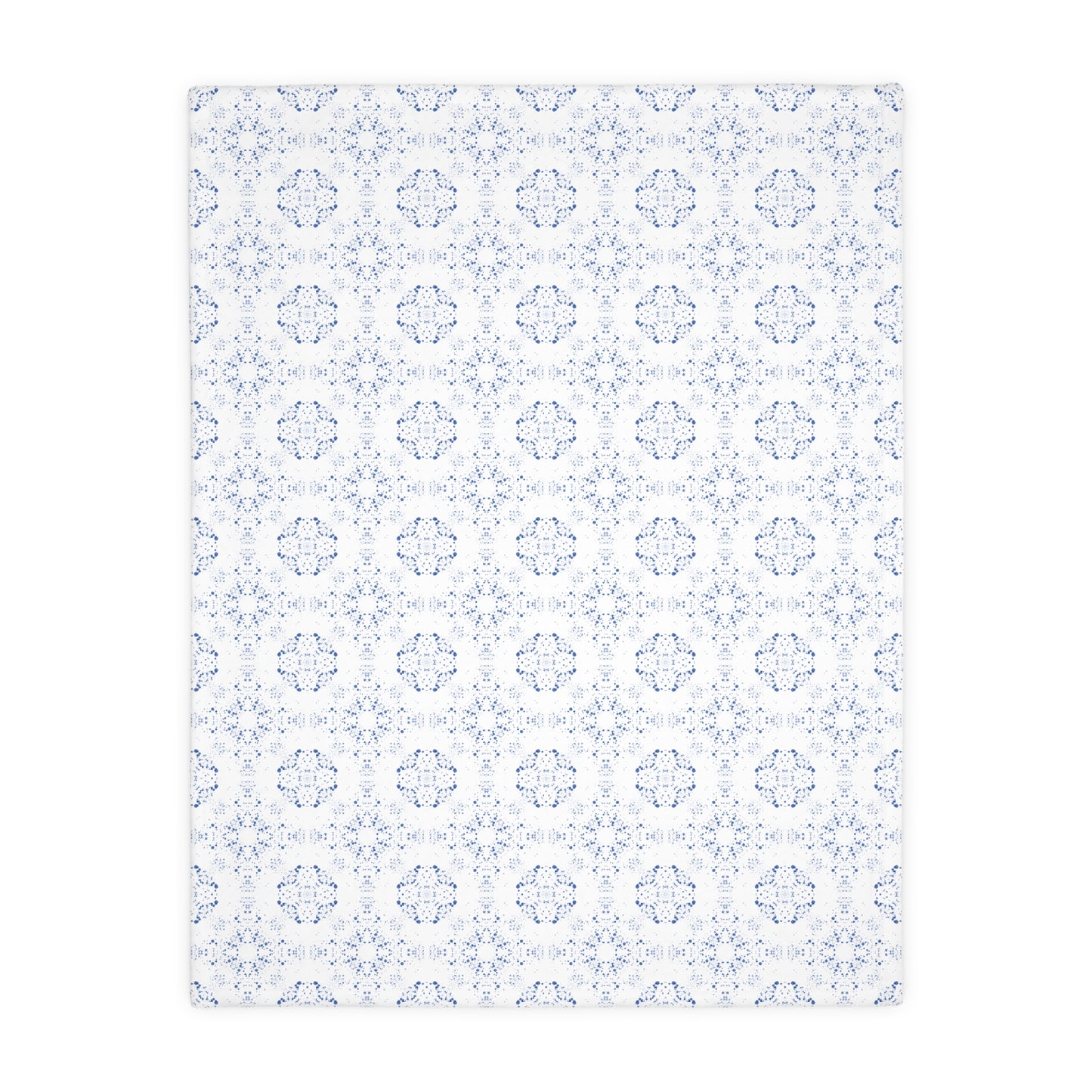 Velveteen Microfiber Blanket (Two-sided print) - Batik Scatter, Blue and White