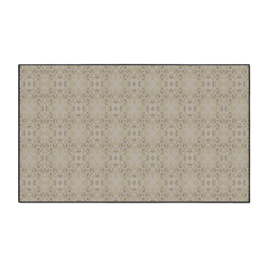 Elegant Heavy Duty Floor Mat Frond Splash Mini© Taupe, for Home, Kitchen, Office, Rustic Decor, Stylish Entrance Rug, Pet-Friendly Mat