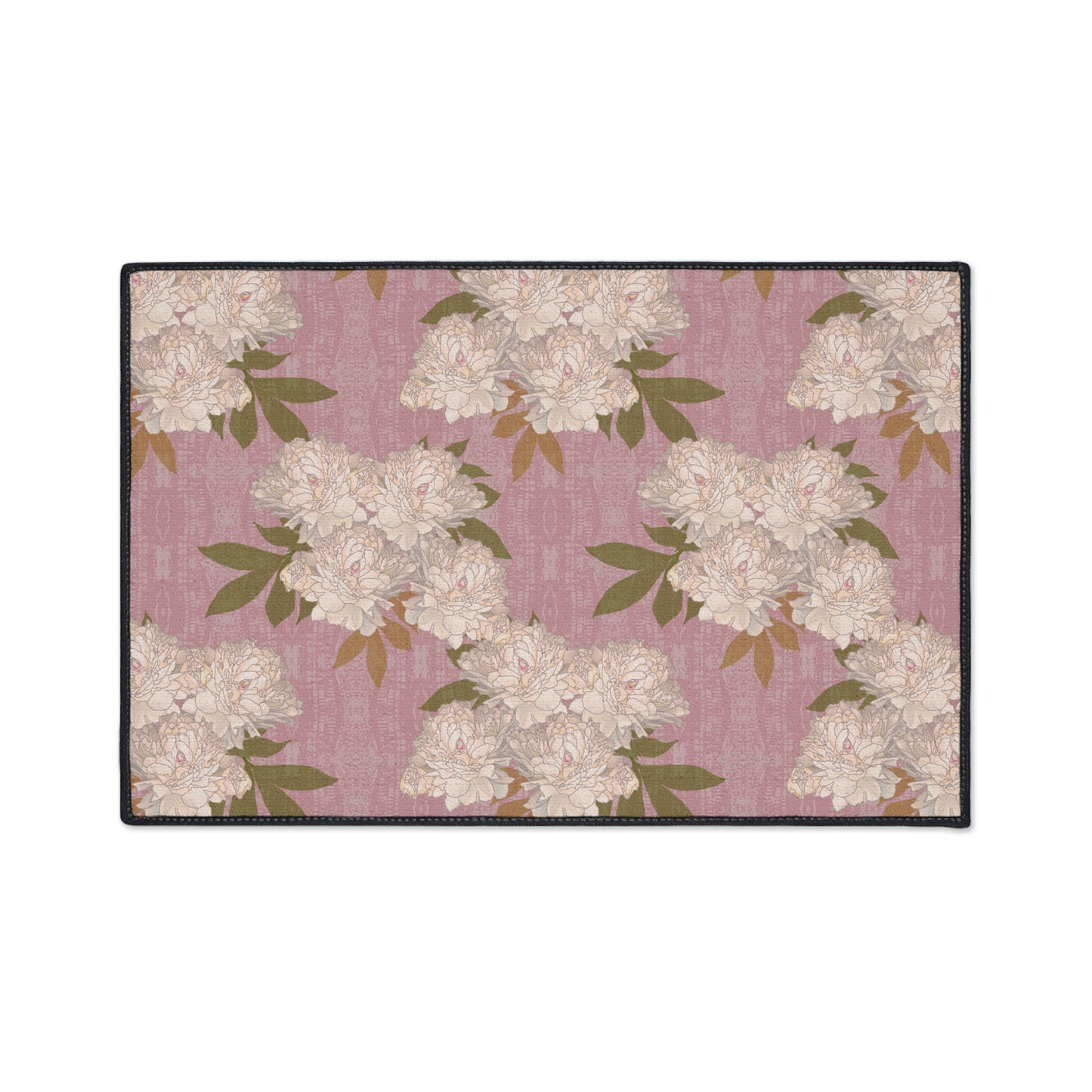 Floral Heavy Duty Floor Mat for Home Decor, Entryway Rug, Kitchen Pad, Durable Non-Slip Mat, Ideal for Weddings and Celebrations Featuring Rachel's Peonies© in Dusty Pink.