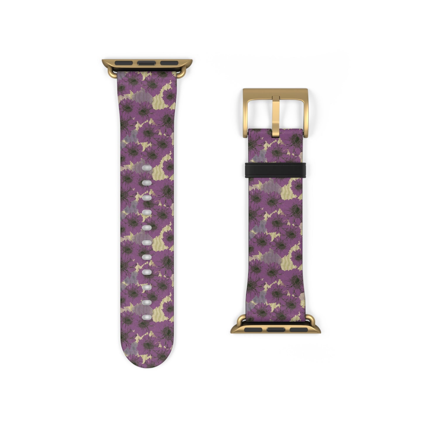 Floral Purple Leopard Watch Band — Patterned Apple Watch Strap