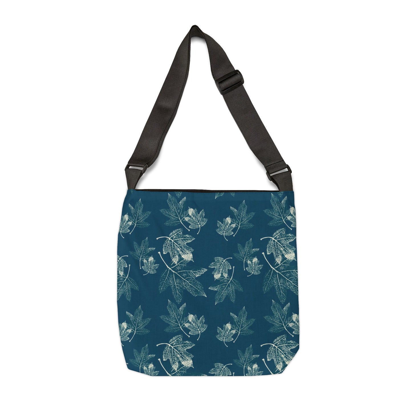 Adjustable Tote Bag (AOP) - Oak Leaf Hydrangea© in Teal