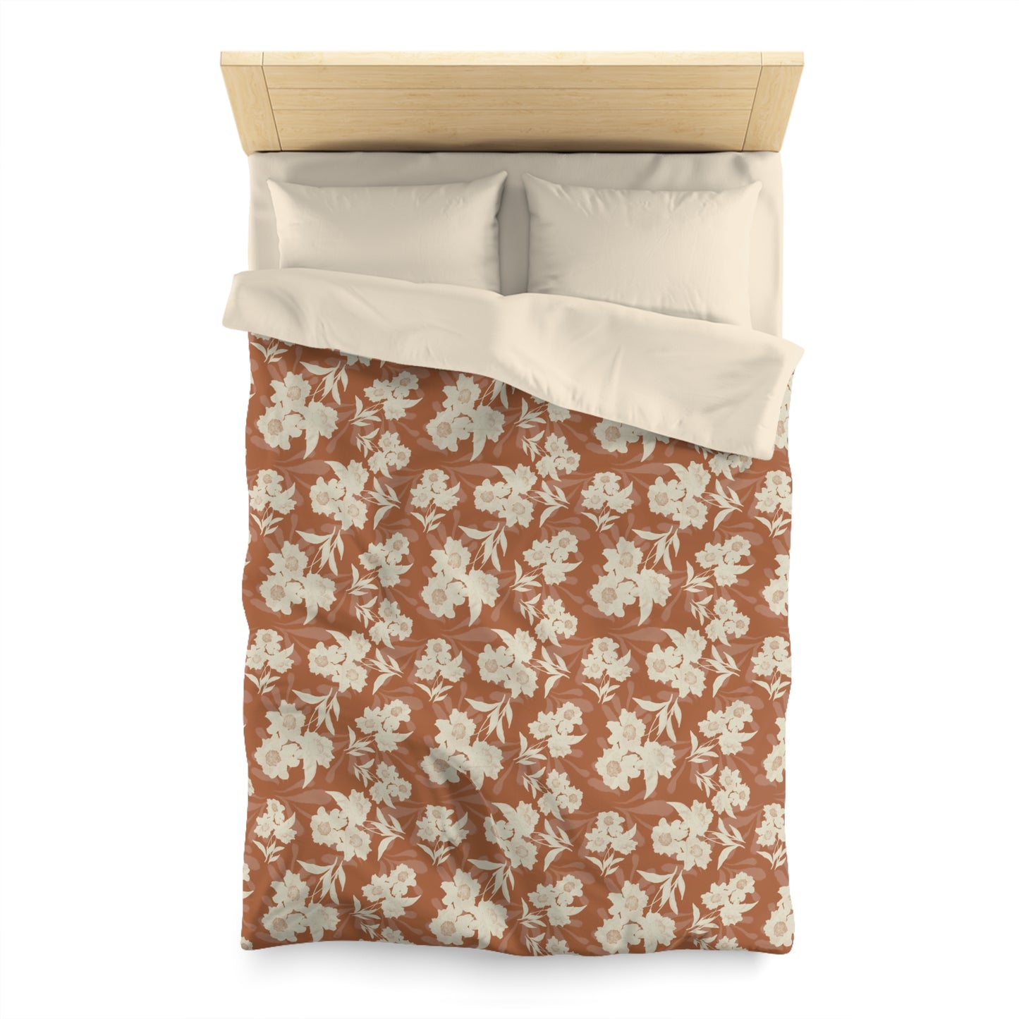 Microfiber Duvet Cover - Featuring Elaine© and Frond Splash©, Copper