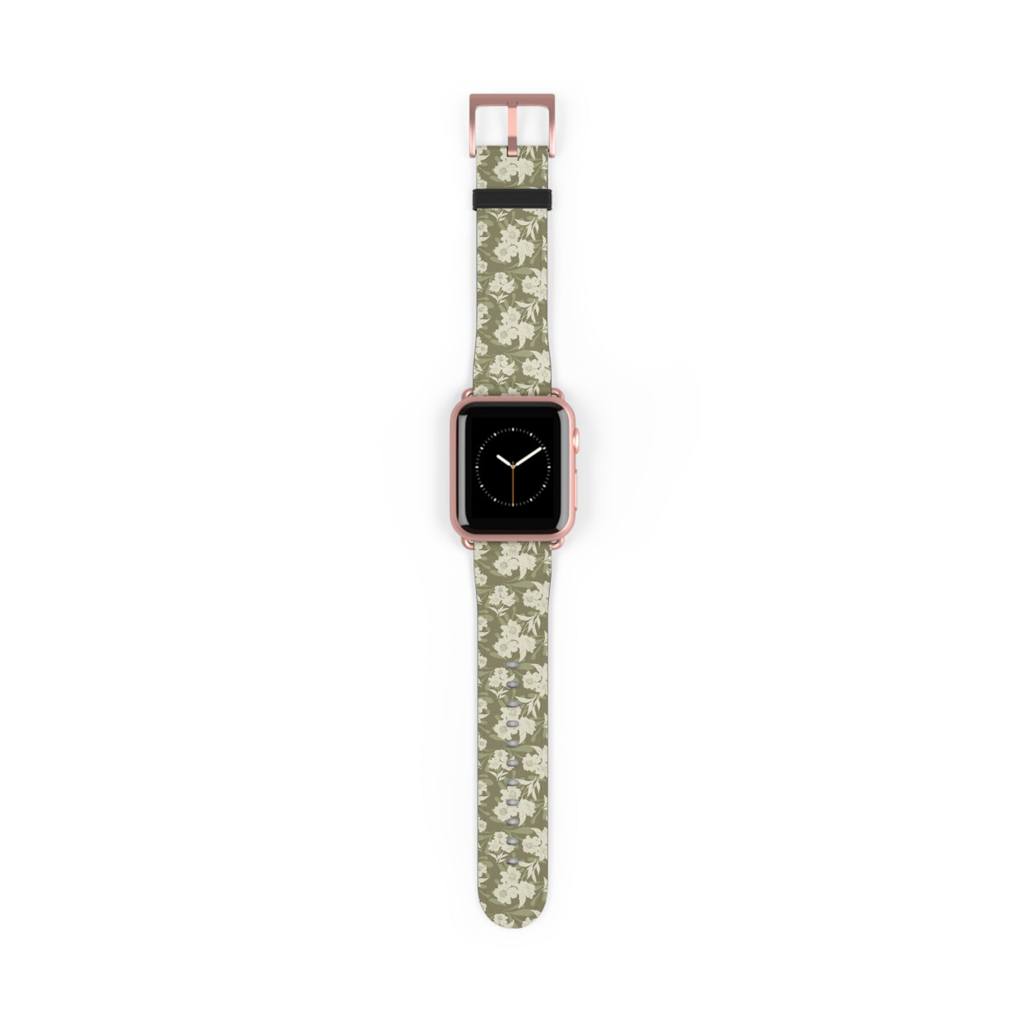 Olive Floral Pattern Watch Band — Vintage Botanical Apple Watch Strap