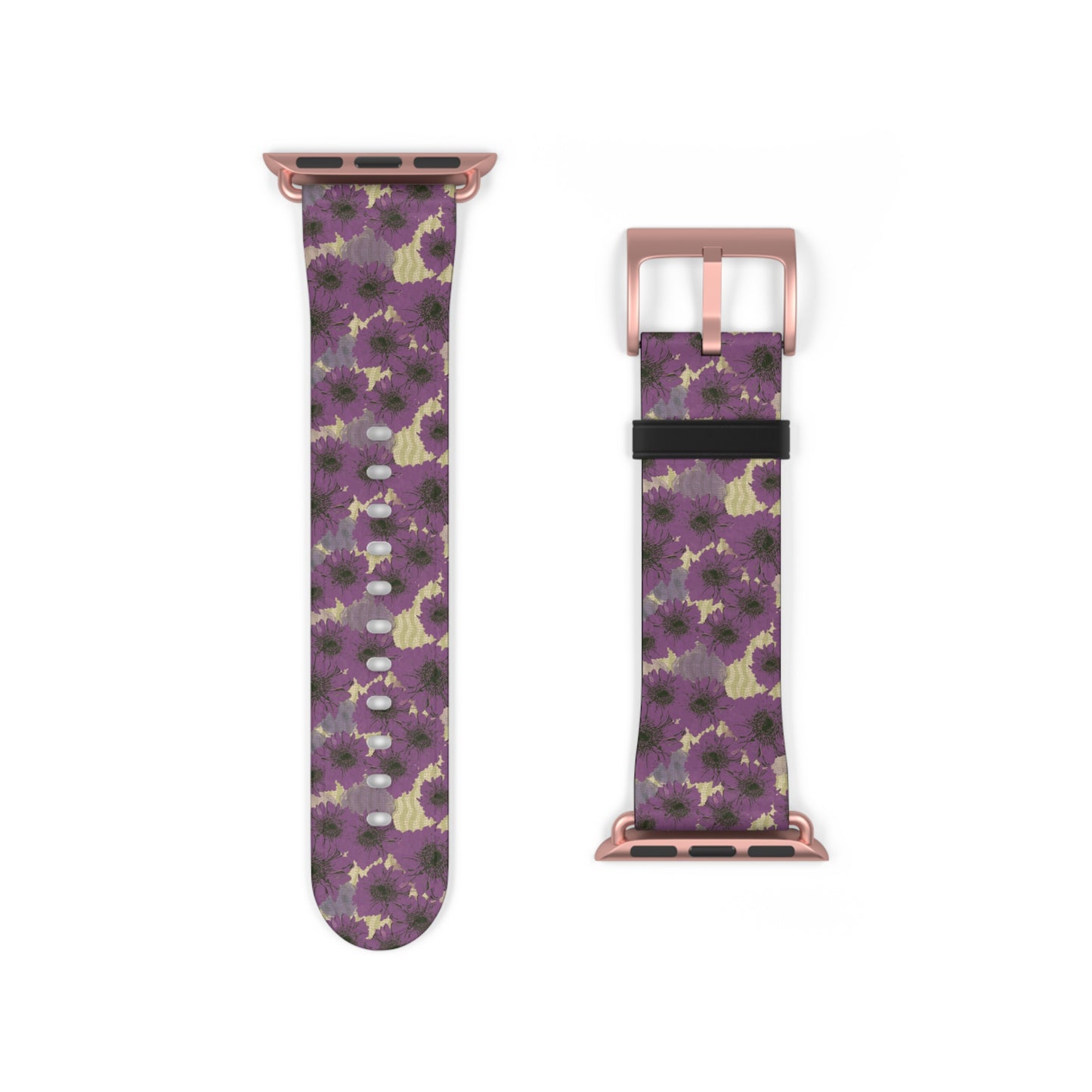 Floral Purple Leopard Watch Band — Patterned Apple Watch Strap