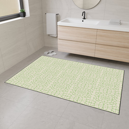 Stylish Heavy Duty Floor Mat, Lime Cream Animal Look Print, Non-Slip Area Rug, Indoor/Outdoor Decor, Home Entrance Mat