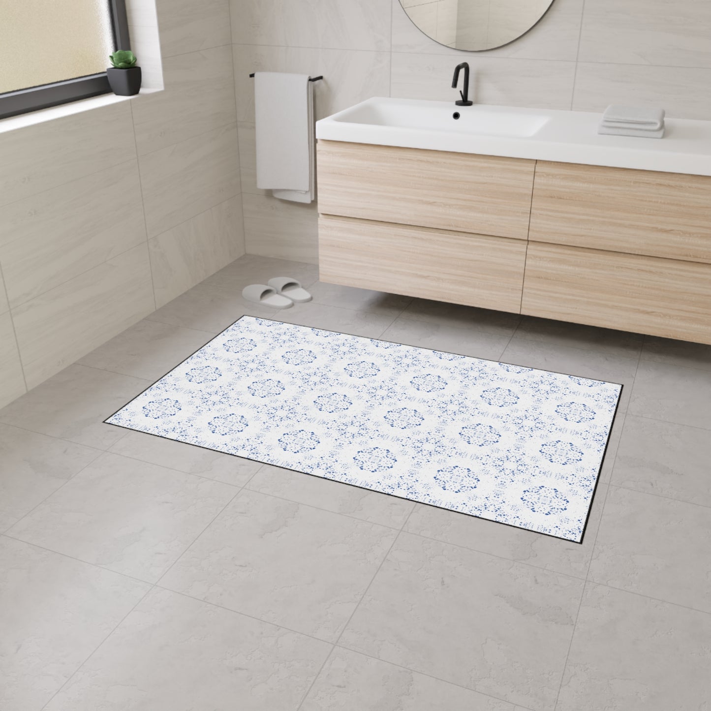 Elegant Heavy Duty Floor Mat - Featuring Batik Scatter© in Blue. Durable Entryway Rug, Non-Slip Kitchen Mat, Cozy Home Décor, Perfect for Holidays & Gifts, Blue Pattern [...]
