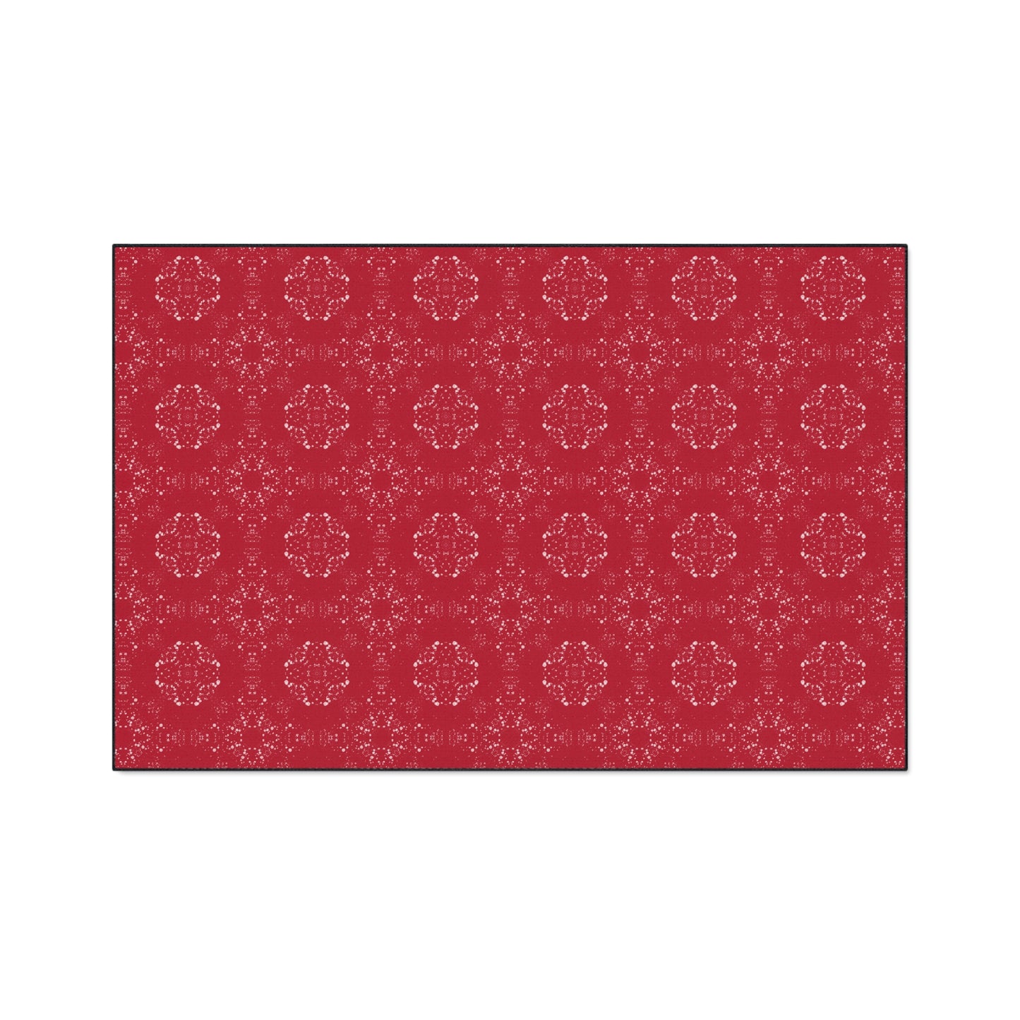 Durable elegant Floor Mat for Home Decor, Kitchen Rug, Featuring Batik Scatter© in Red. Non-Slip Entryway Mat, Beautiful Patterned Mats, Gift for Housewarming