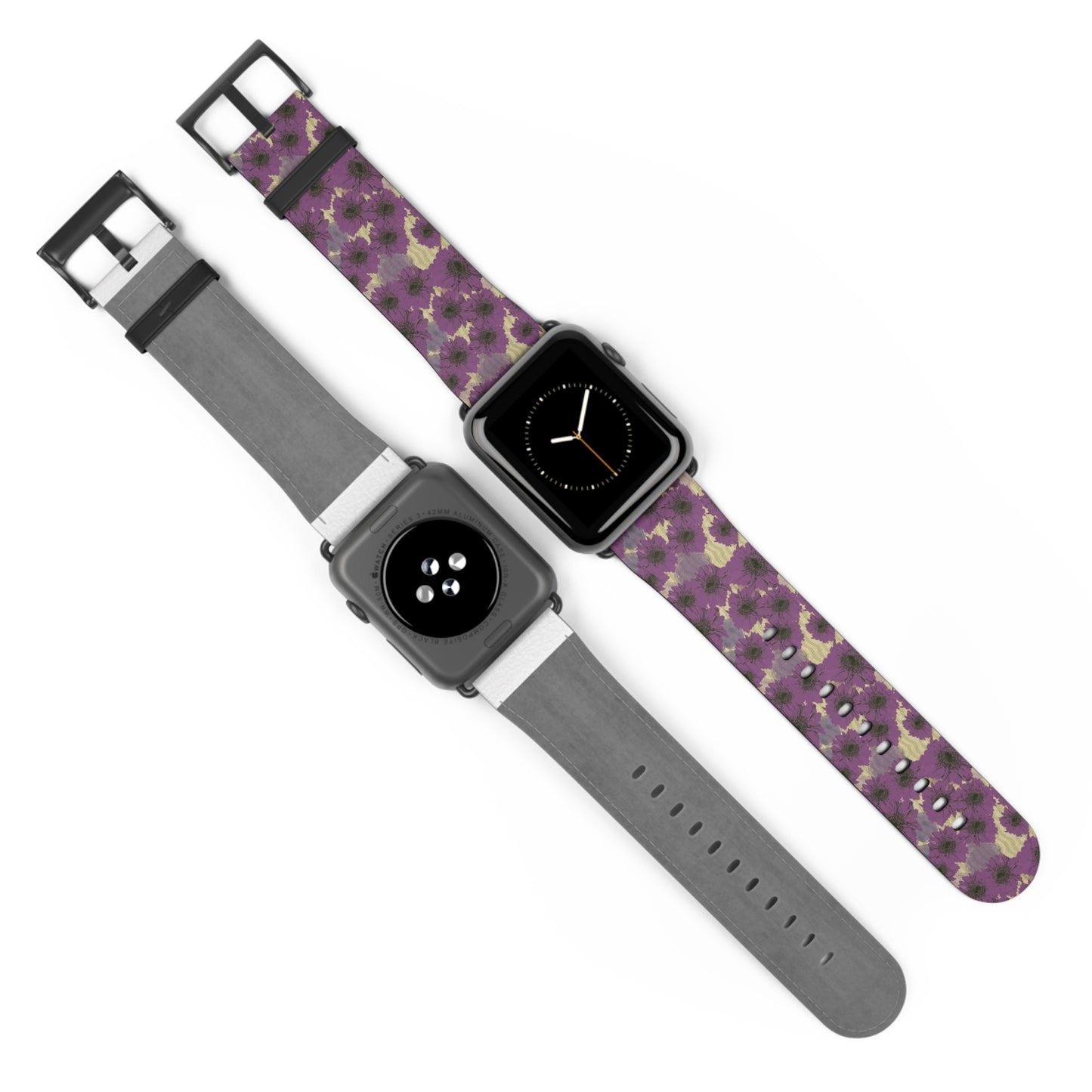 Floral Purple Leopard Watch Band — Patterned Apple Watch Strap