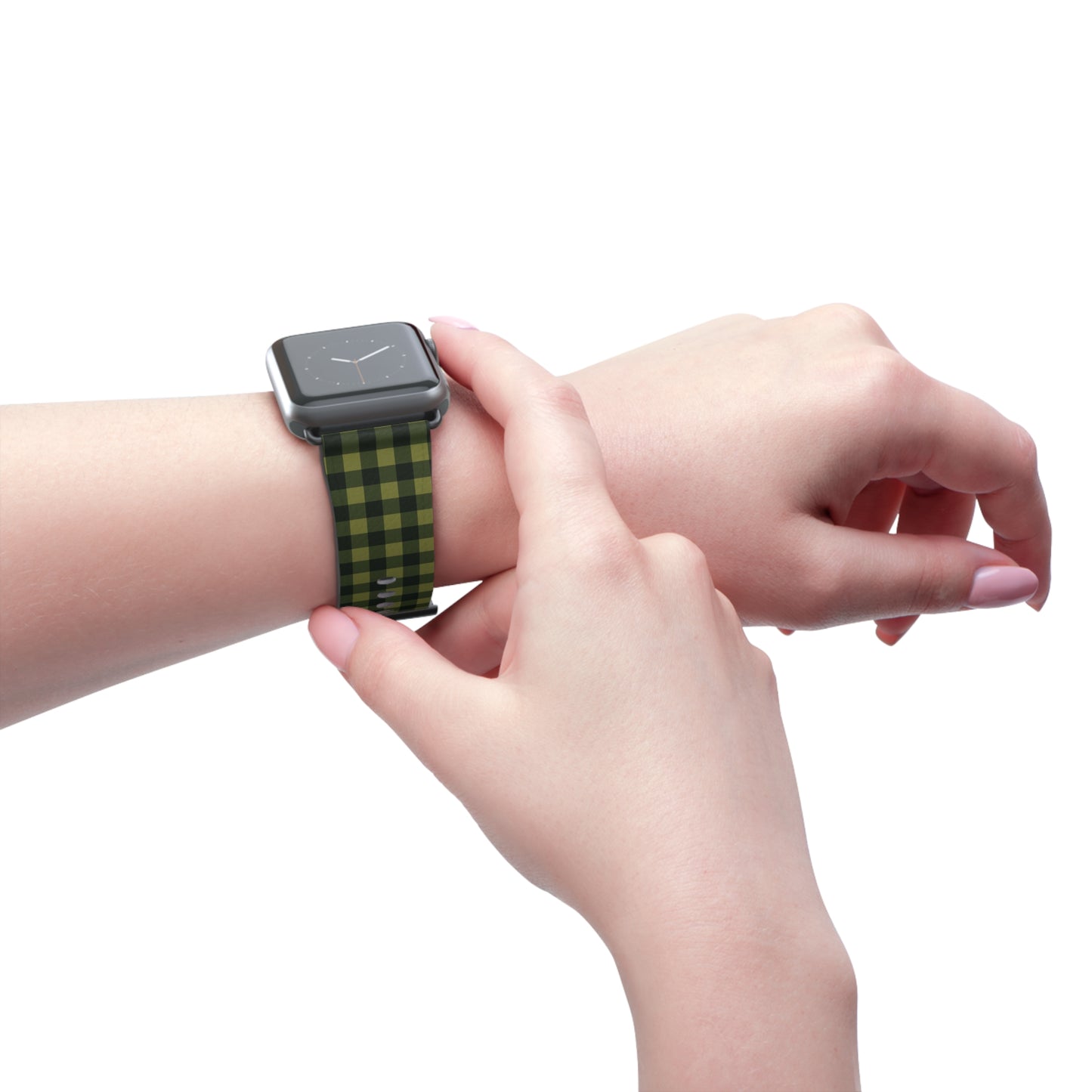 Green Buffalo Plaid Watch Band — Lightweight Patterned Apple Watch Strap