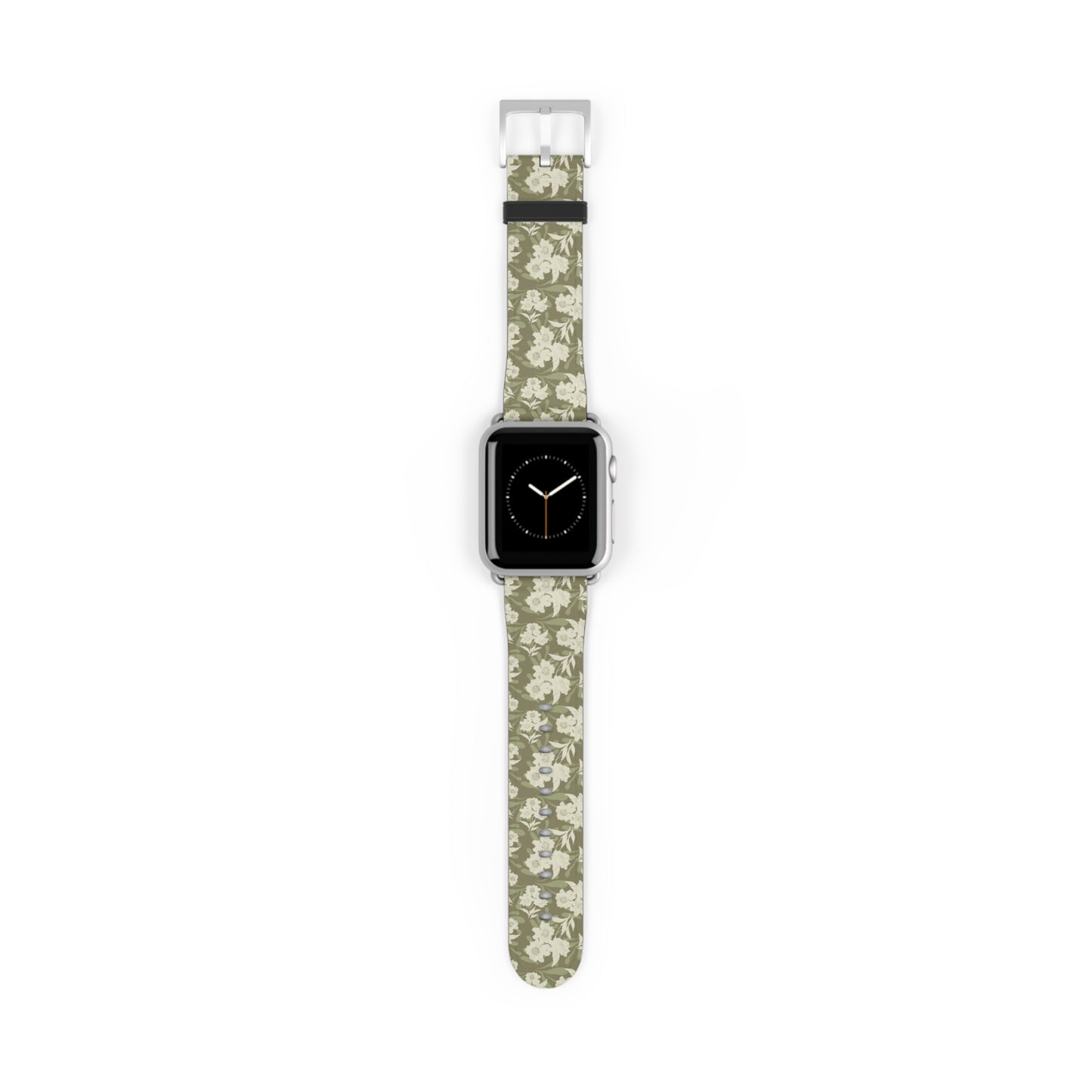 Olive Floral Pattern Watch Band — Vintage Botanical Apple Watch Strap