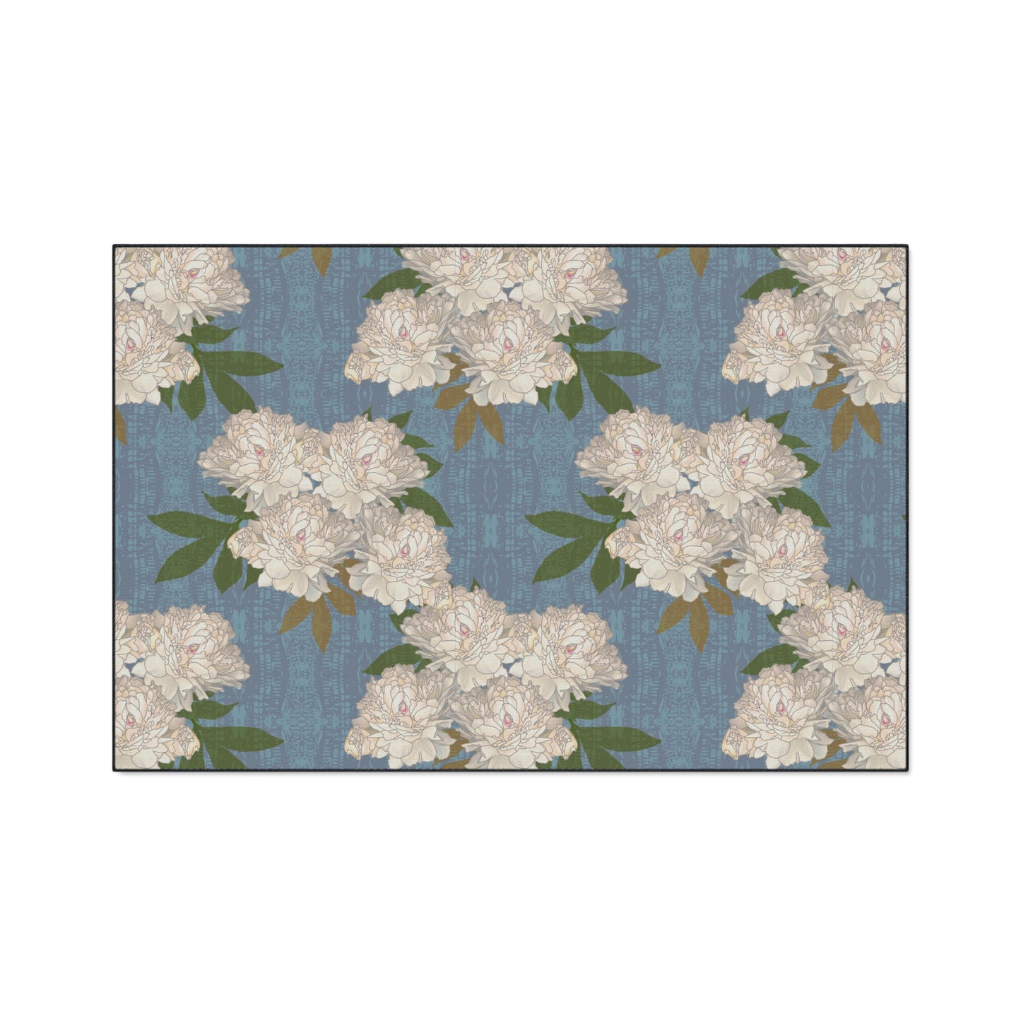Stylish Heavy Duty Floor Mat, Featuring Rachel's Peonies© in Cornflower Blue. Durable & Elegant Home Decor, Entryway Rugs, Kitchen Mats, Floral Pattern, Versatile & Functional