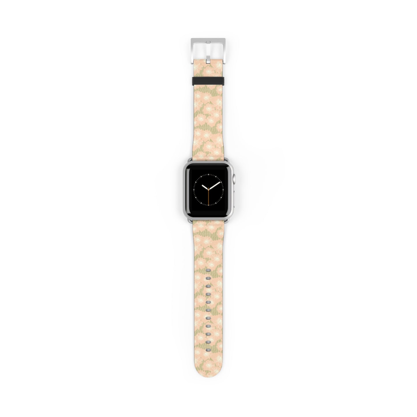 Blush & Sage Floral Apple Watch Band – Soft Peach Watercolor Pattern