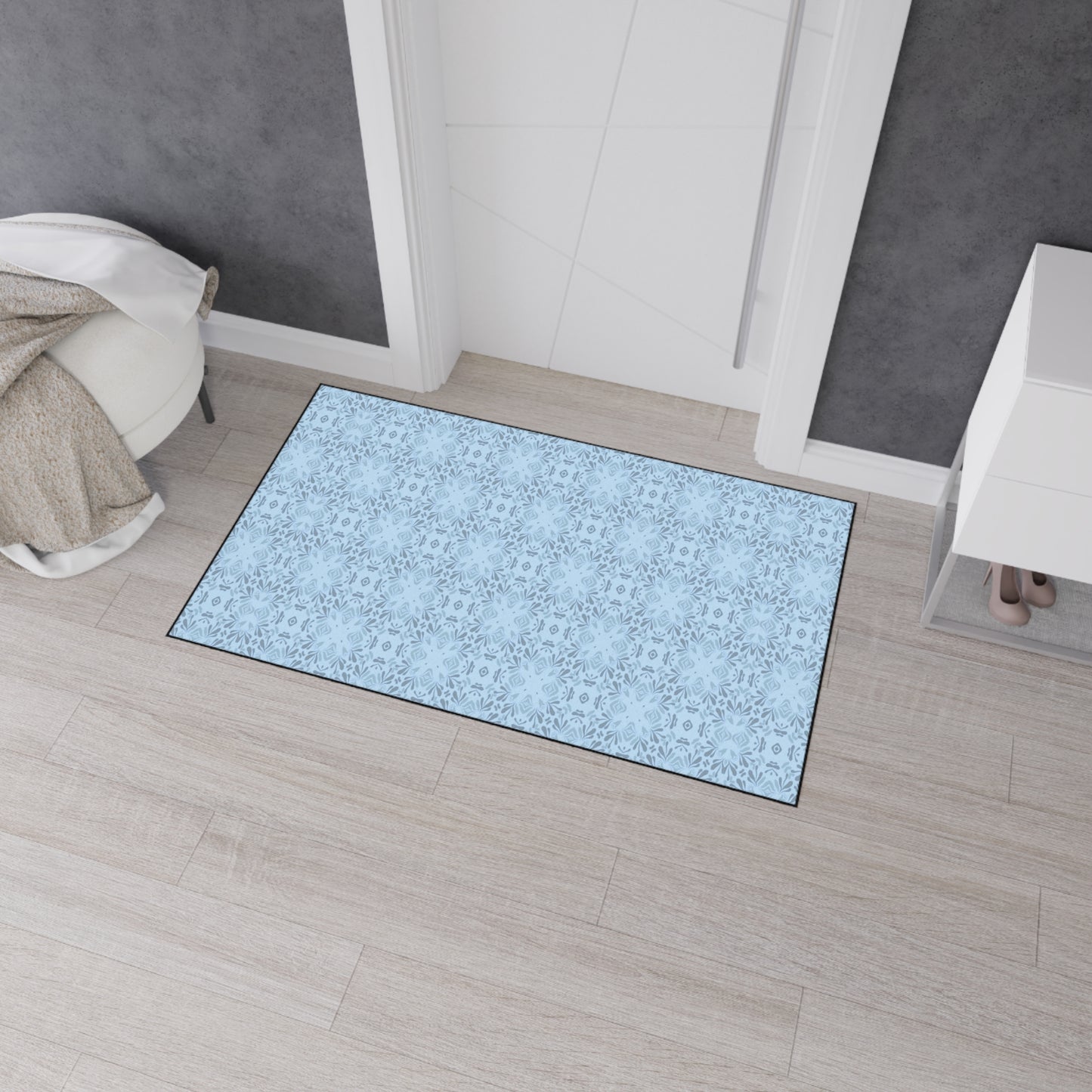 Stylish Heavy Duty Floor Mat Frond Splash Mini© Blue, for Durable Home Decor, Entryway Rug, Non-Slip Kitchen Mat, Modern Design