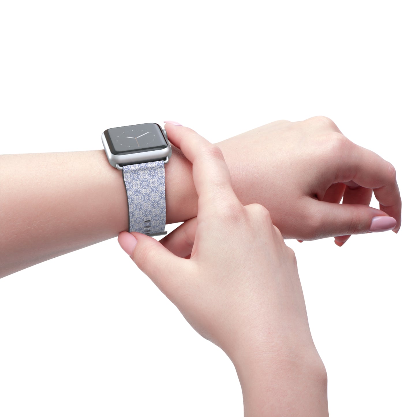 Lavender Tile Silicone Watch Band — Floral Geometric Apple Watch Strap