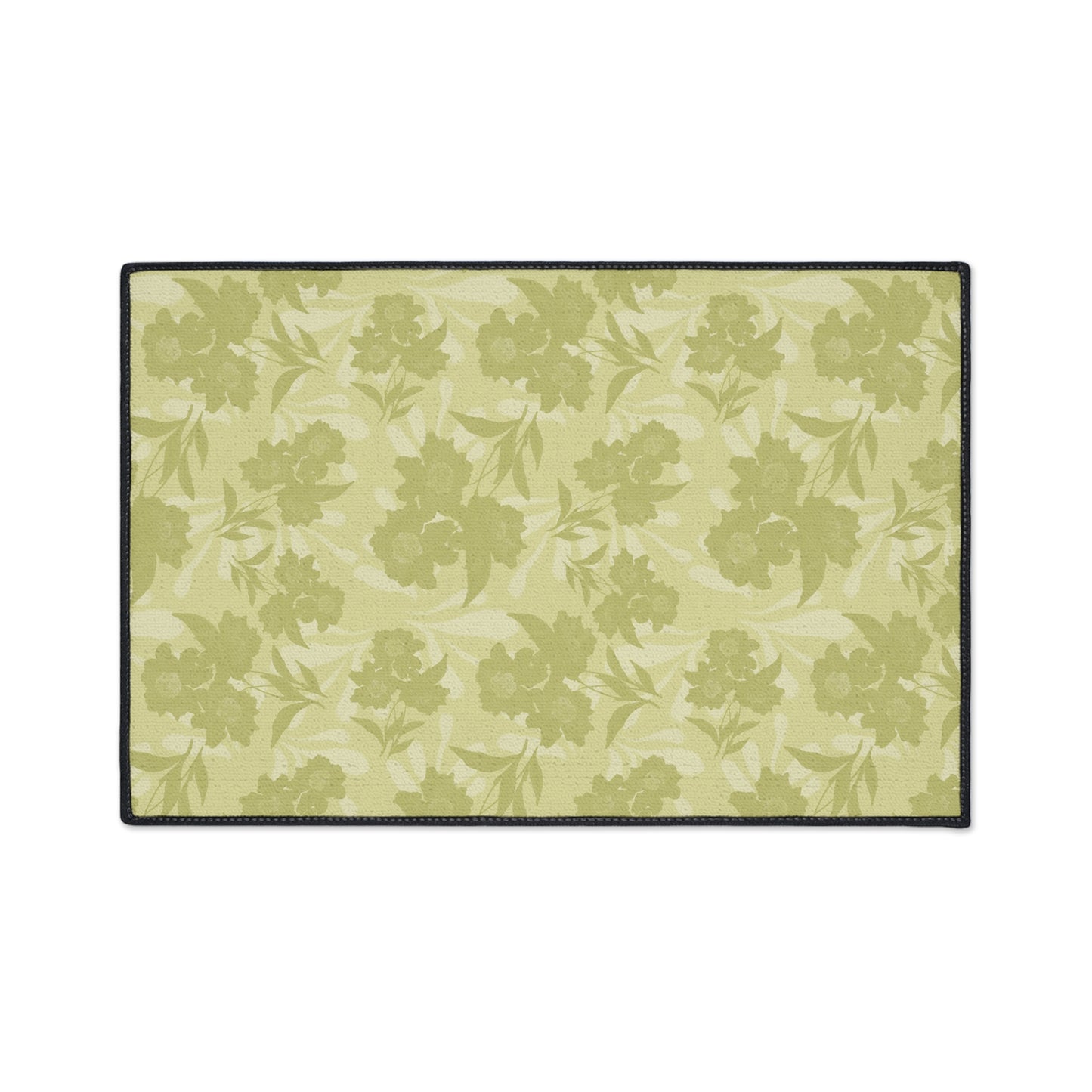 Floral Heavy Duty Floor Mat - Featuring Elaine© in Sage. Durable, Non-Slip Rug for Home Decor