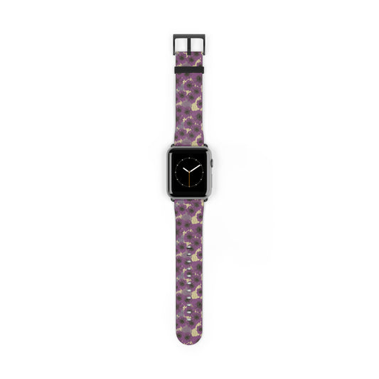Floral Purple Leopard Watch Band — Patterned Apple Watch Strap