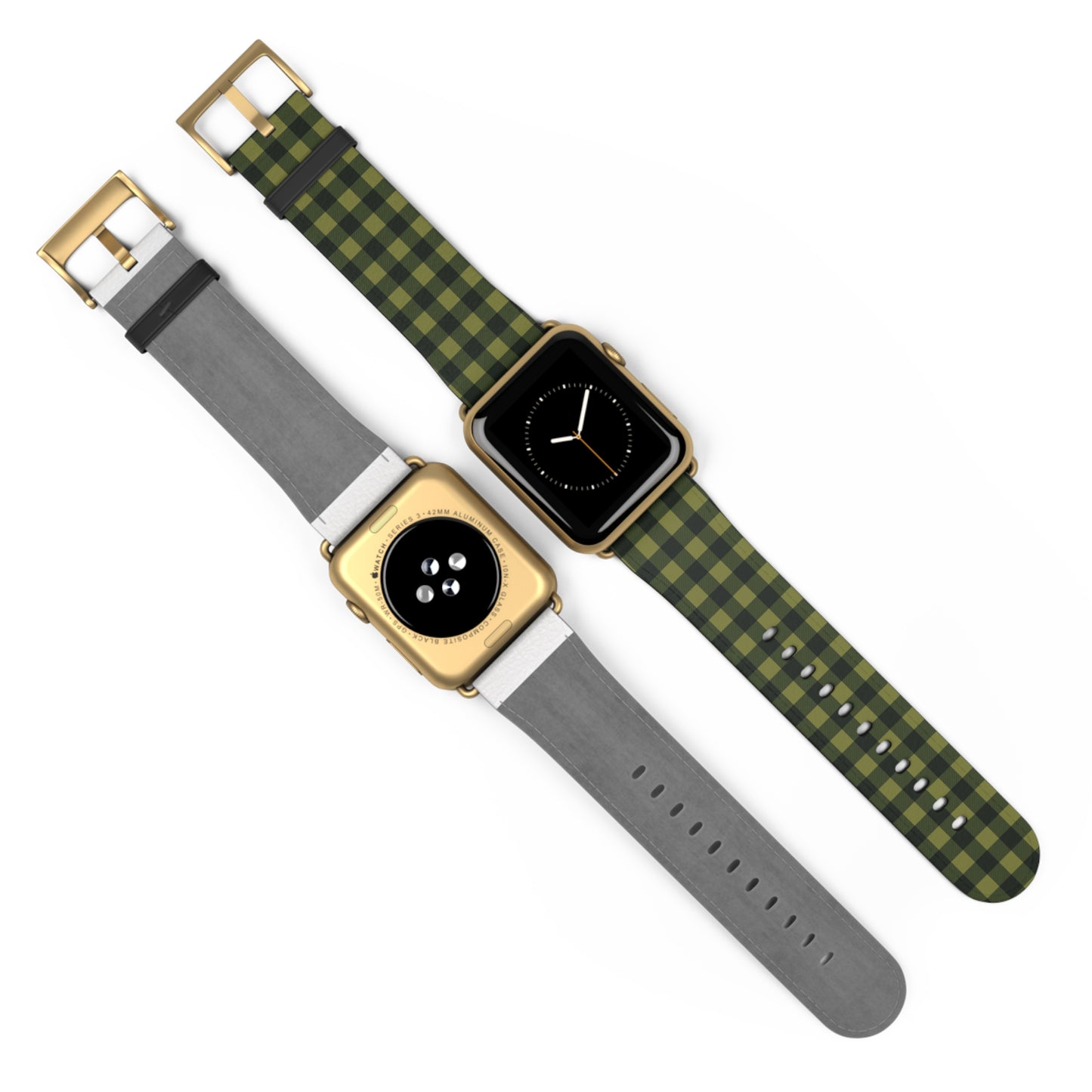 Green Buffalo Plaid Watch Band — Lightweight Patterned Apple Watch Strap