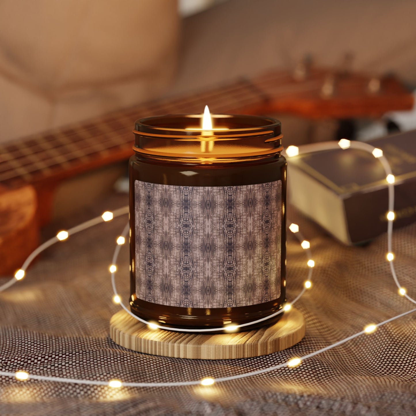 Boho Aromatherapy Soy Candle, Half Bamboo© Fawn, Natural Home Decor, Relaxation Gift, Wellness Candle, Scented Candle for Self-Care, Eco-Friendly Gift