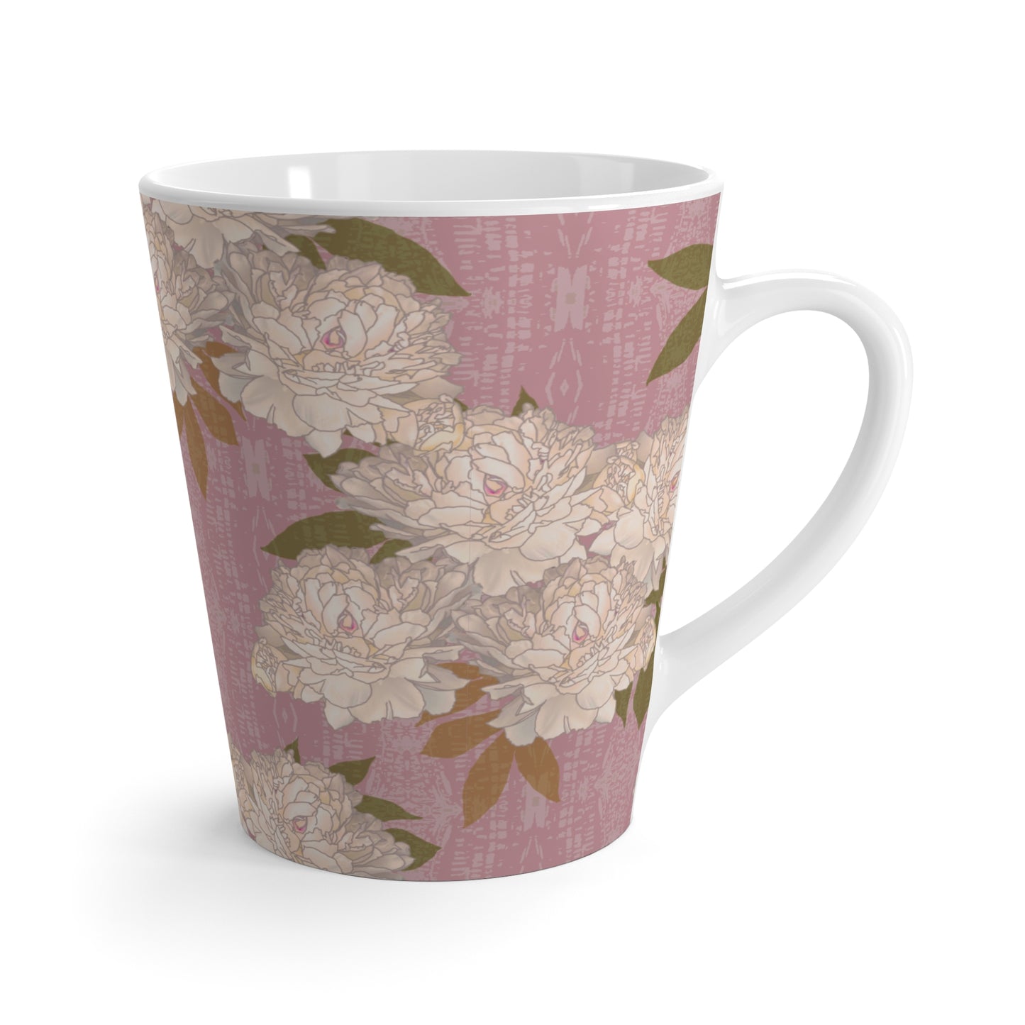 Latte Mug, Rachel's Peonies© Mauve